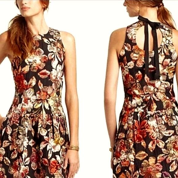 Anthropologie Dresses & Skirts - Anthropologie Leifsdottir Floral Metallic Brocade Midi Sleeveless Dress Sz 2